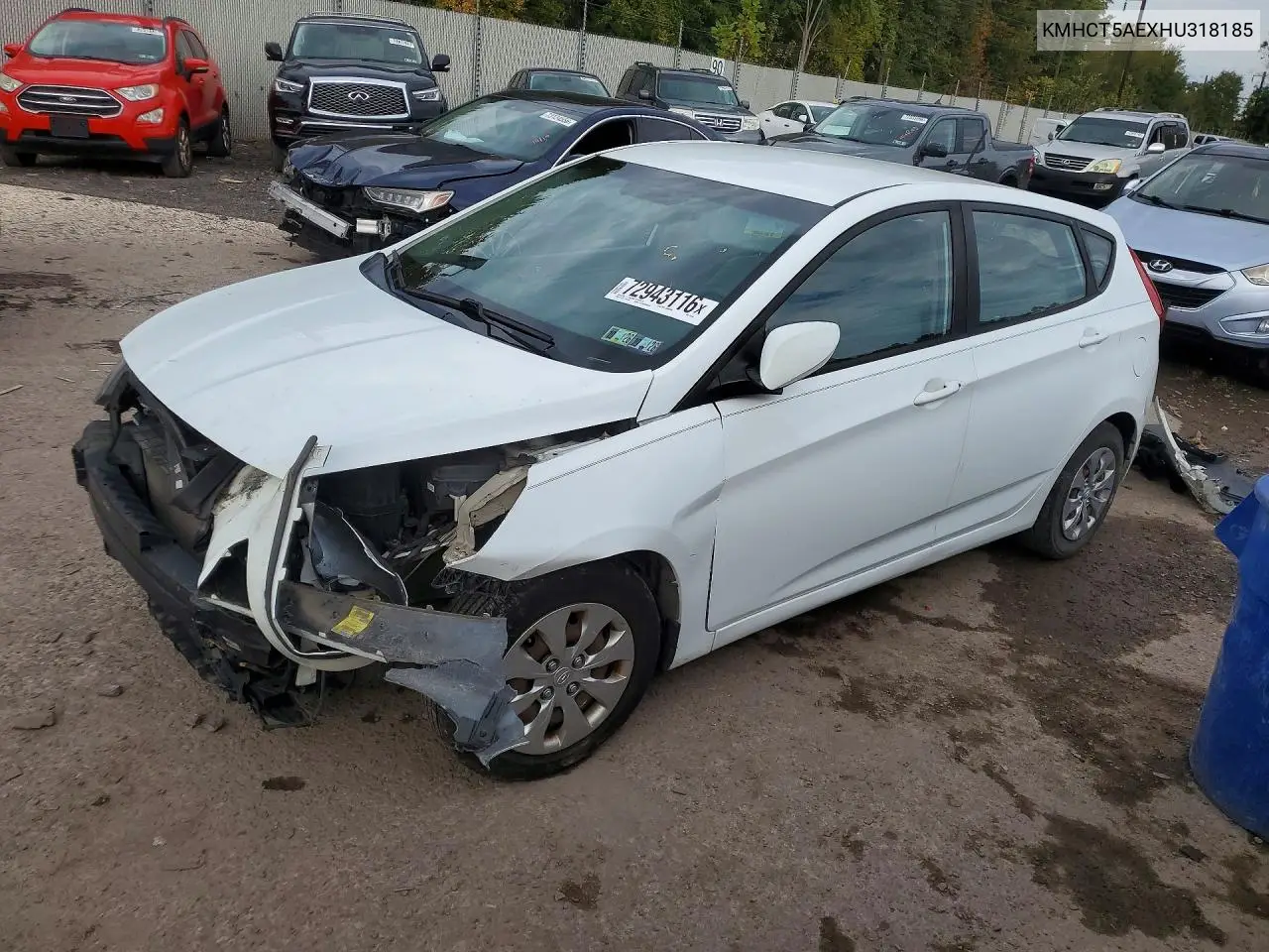 HYUNDAI ACCENT 2017, VIN KMHCT5AEXHU318185