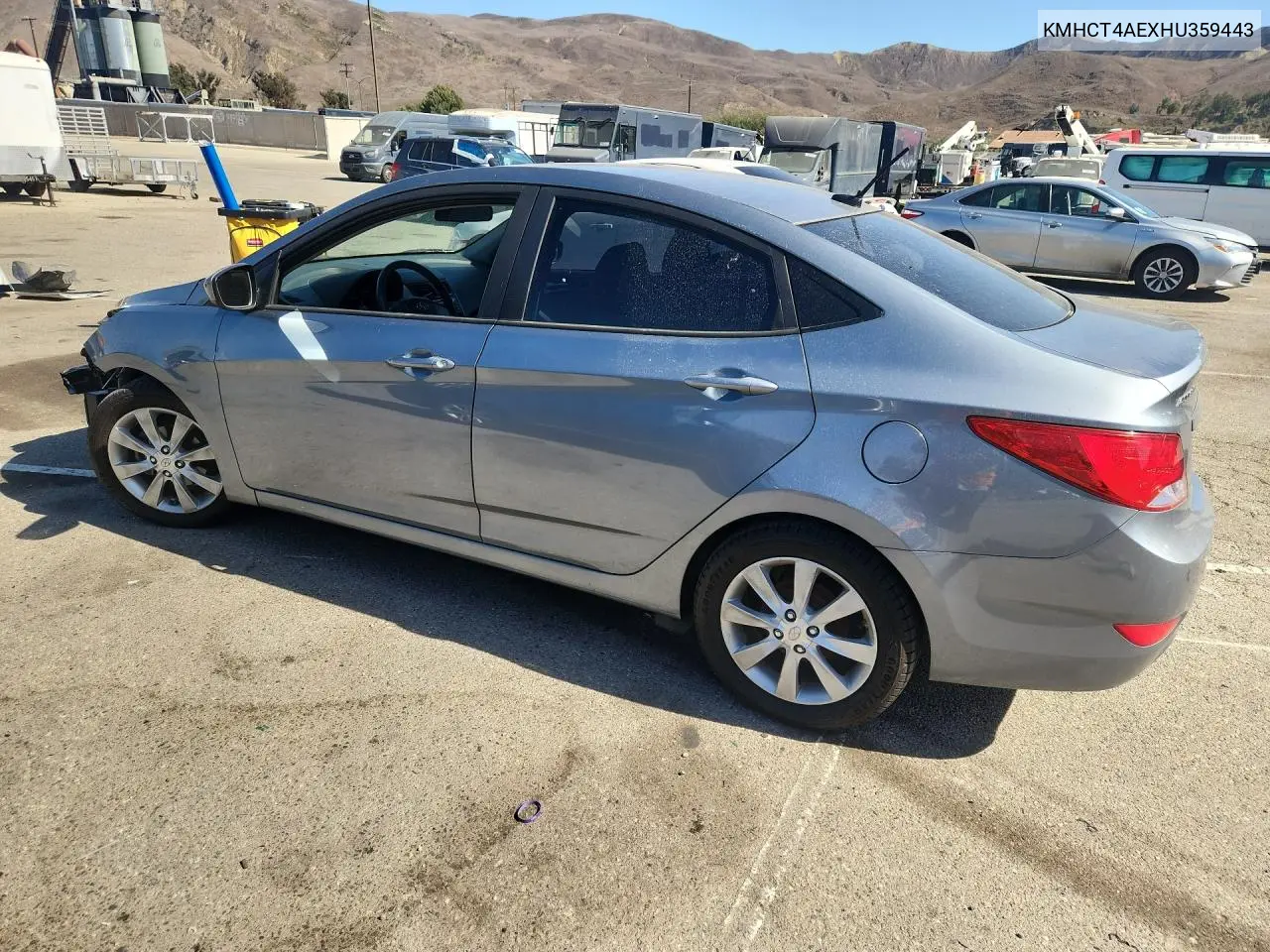 2017 HYUNDAI ACCENT VIN KMHCT4AEXHU359443 — фото 2