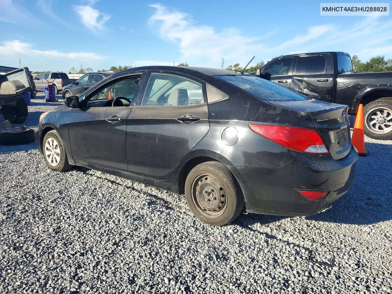 2017 HYUNDAI ACCENT VIN KMHCT4AE3HU288828 — фото 2