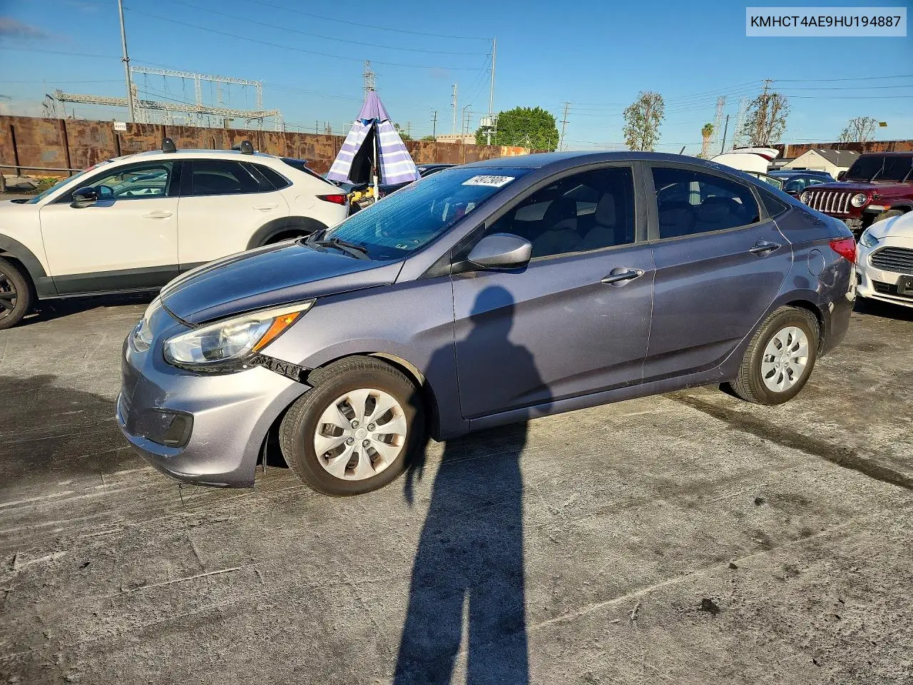 HYUNDAI ACCENT 2017, VIN KMHCT4AE9HU194887
