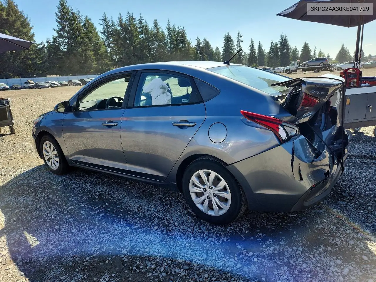 2019 HYUNDAI ACCENT VIN 3KPC24A30KE041729 — фото 2