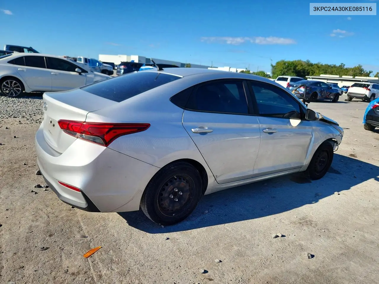 2019 HYUNDAI ACCENT VIN 3KPC24A30KE085116 — фото 3