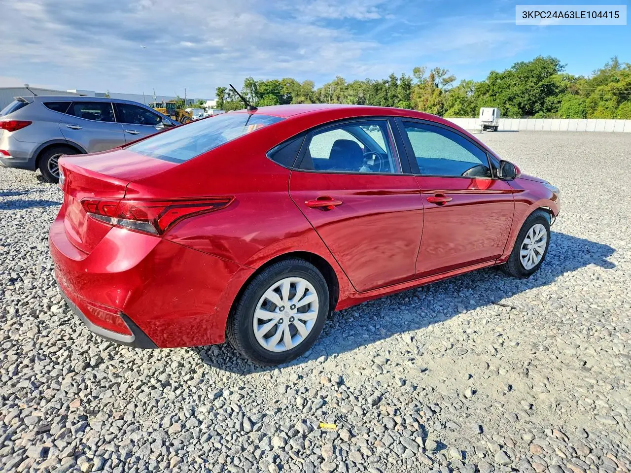 2020 HYUNDAI ACCENT VIN 3KPC24A63LE104415 — фото 3