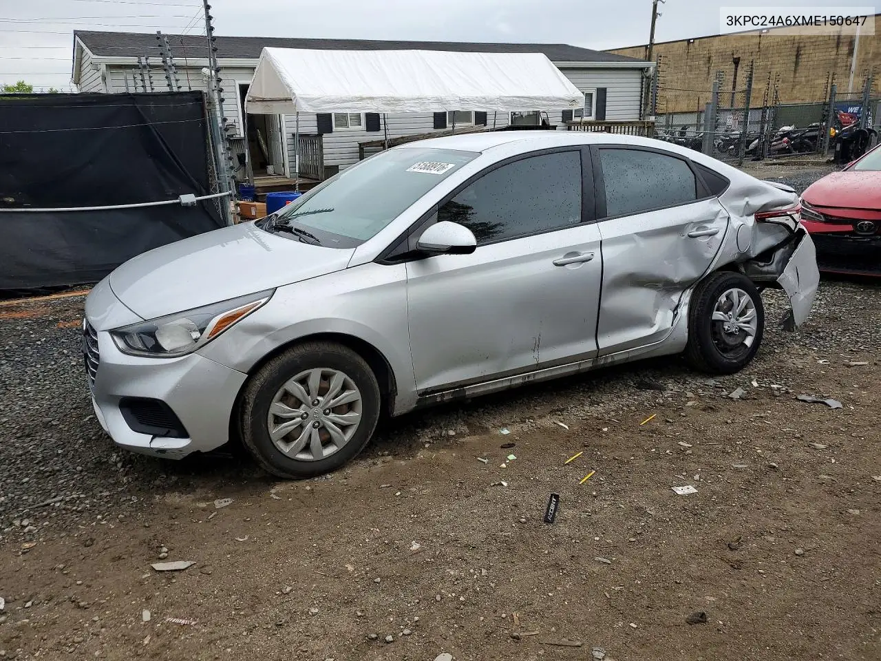 HYUNDAI ACCENT 2021, VIN 3KPC24A6XME150647