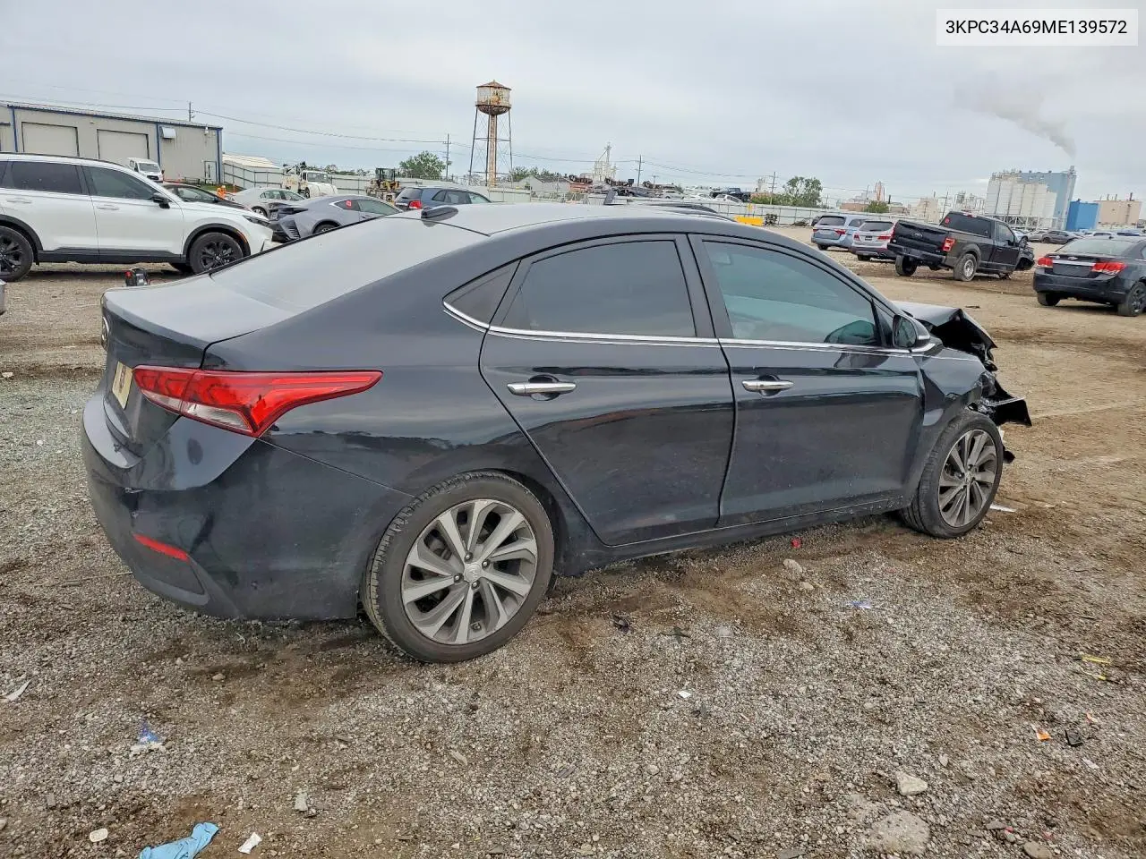 2021 HYUNDAI ACCENT VIN 3KPC34A69ME139572 — фото 3