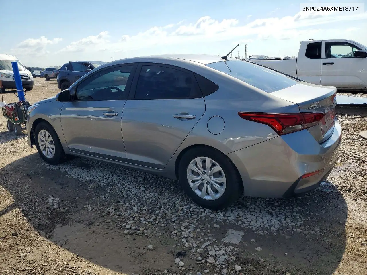 2021 HYUNDAI ACCENT VIN 3KPC24A6XME137171 — фото 2