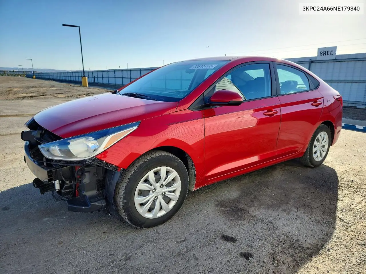 HYUNDAI ACCENT 2022, VIN 3KPC24A66NE179340