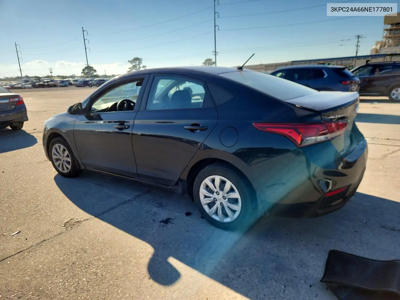 2022 HYUNDAI ACCENT VIN 3KPC24A66NE177801 — фото 2