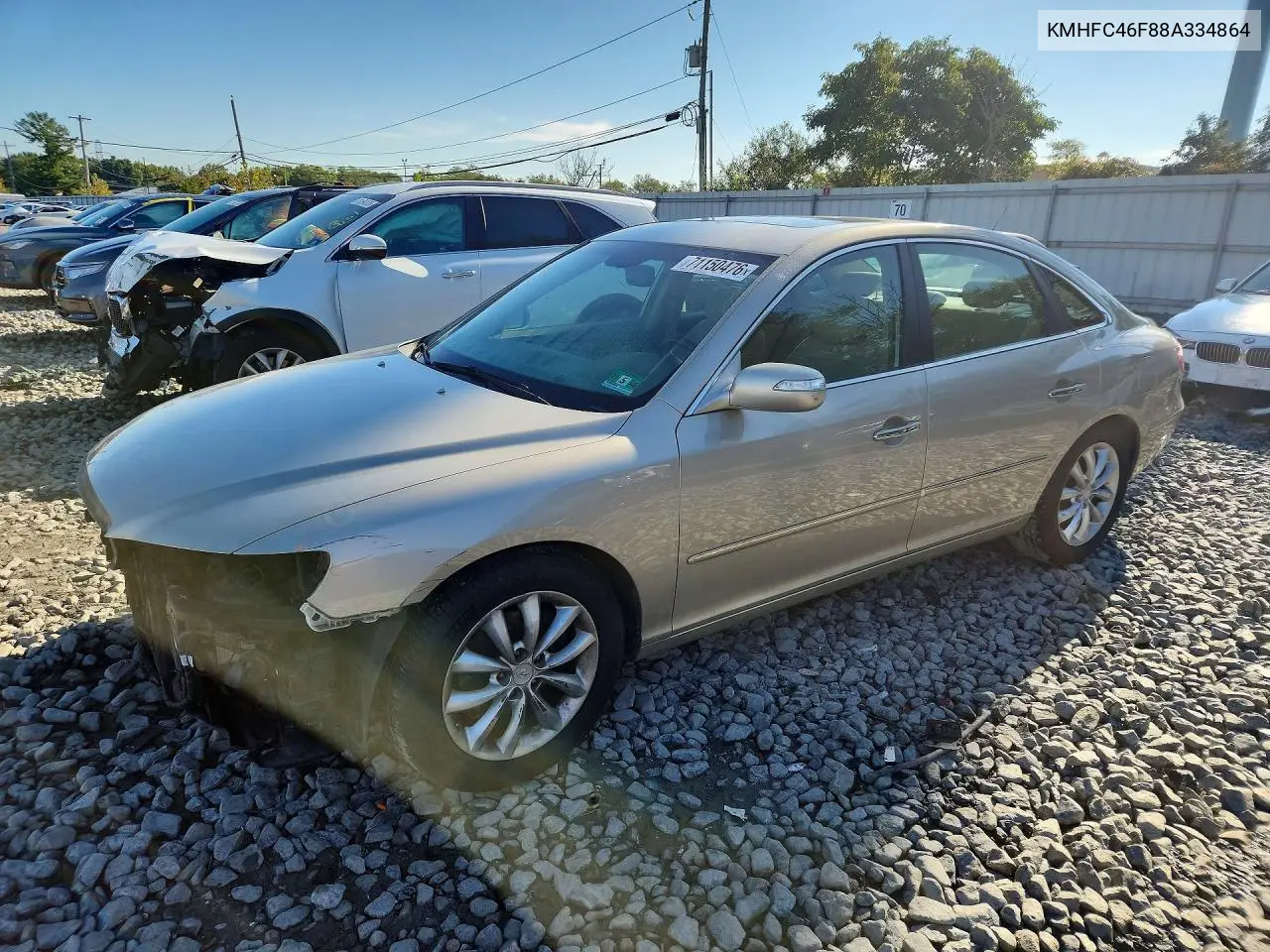 HYUNDAI AZERA 2008, VIN KMHFC46F88A334864