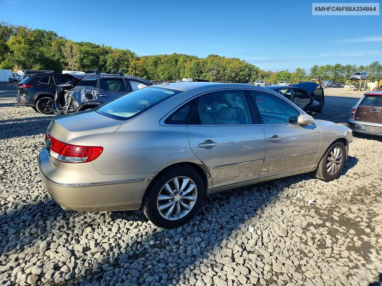 2008 HYUNDAI AZERA VIN KMHFC46F88A334864 — фото 3