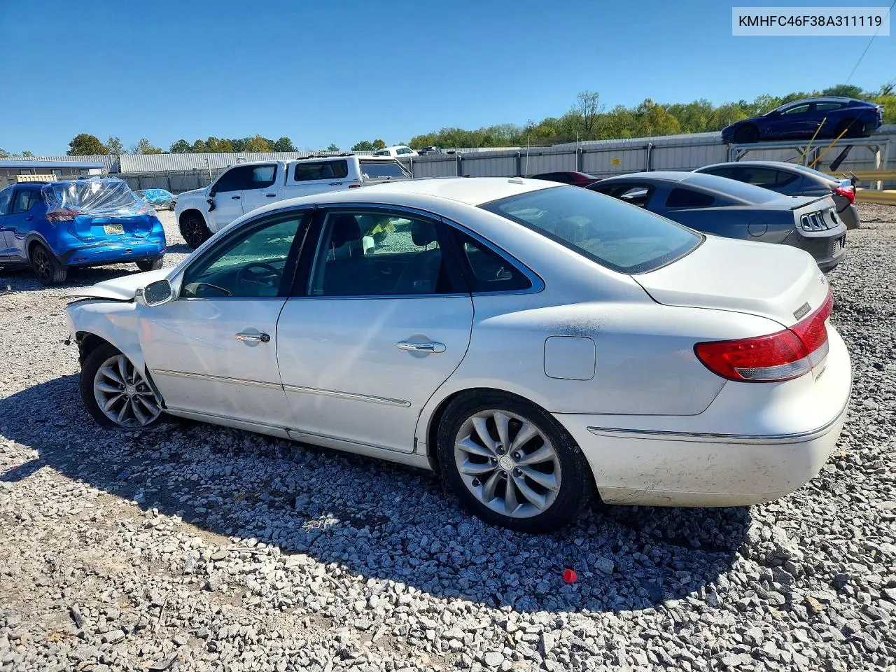 2008 HYUNDAI AZERA VIN KMHFC46F38A311119 — фото 2