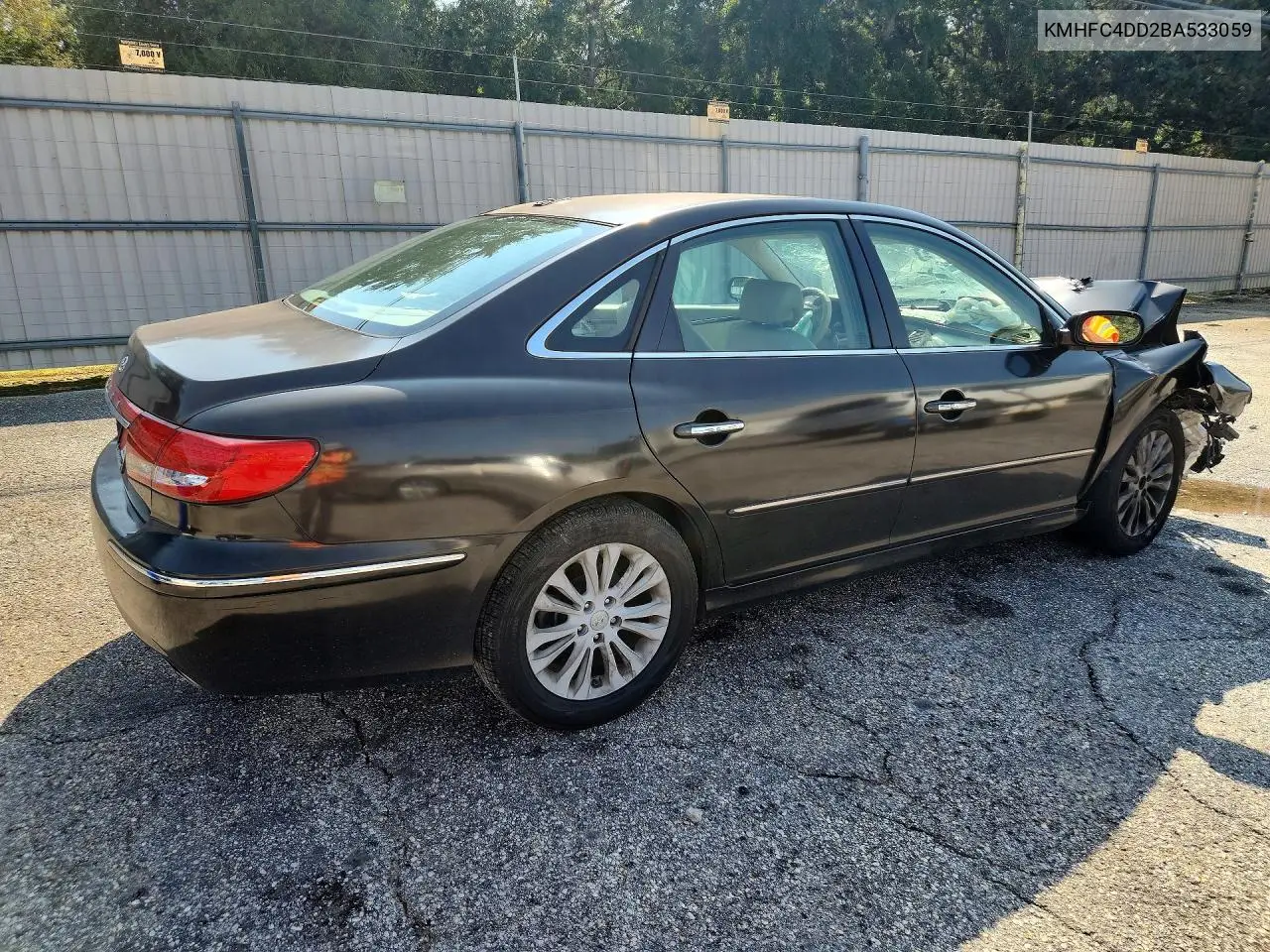 2011 HYUNDAI AZERA VIN KMHFC4DD2BA533059 — фото 3