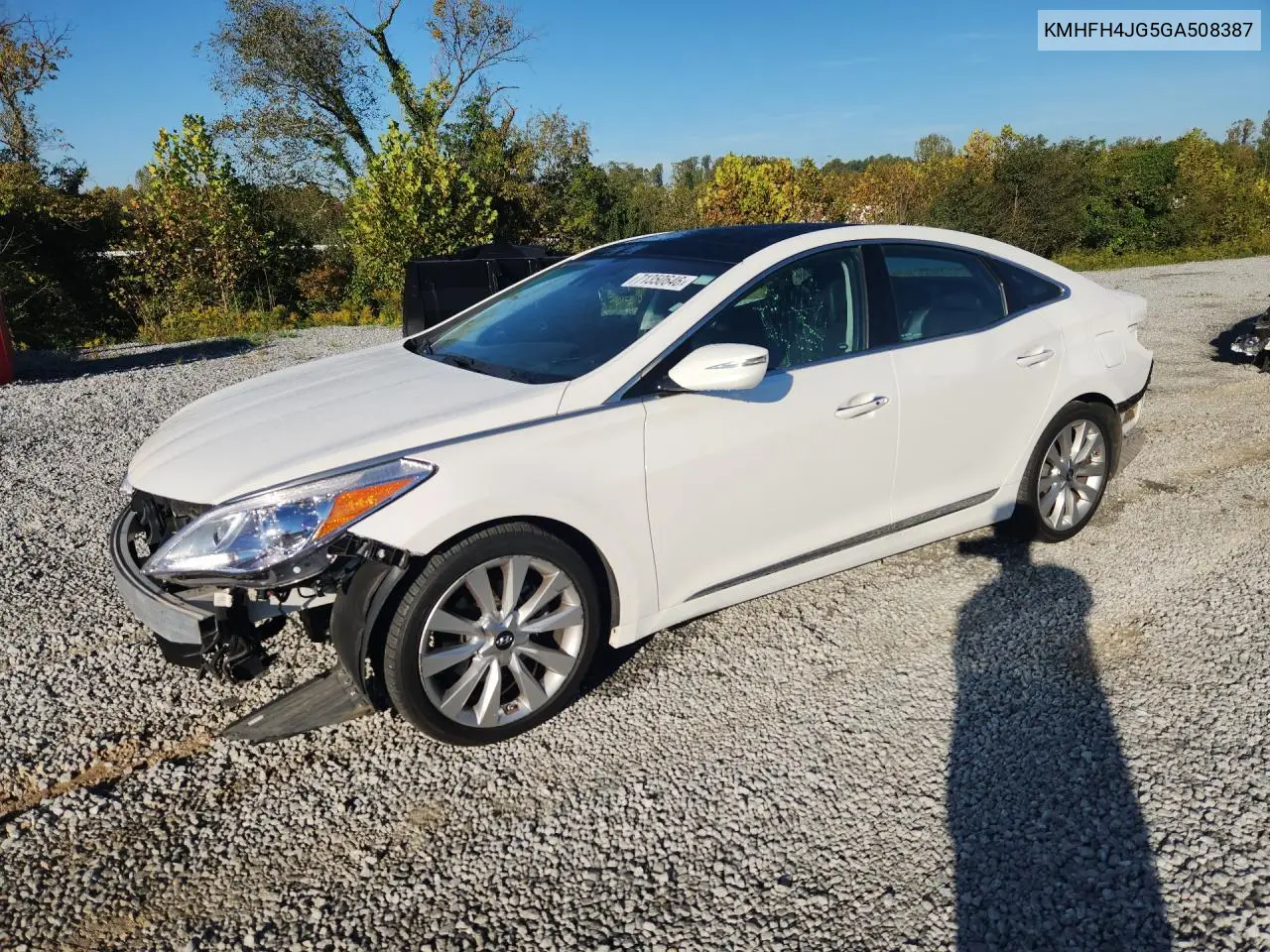HYUNDAI AZERA 2016, VIN KMHFH4JG5GA508387