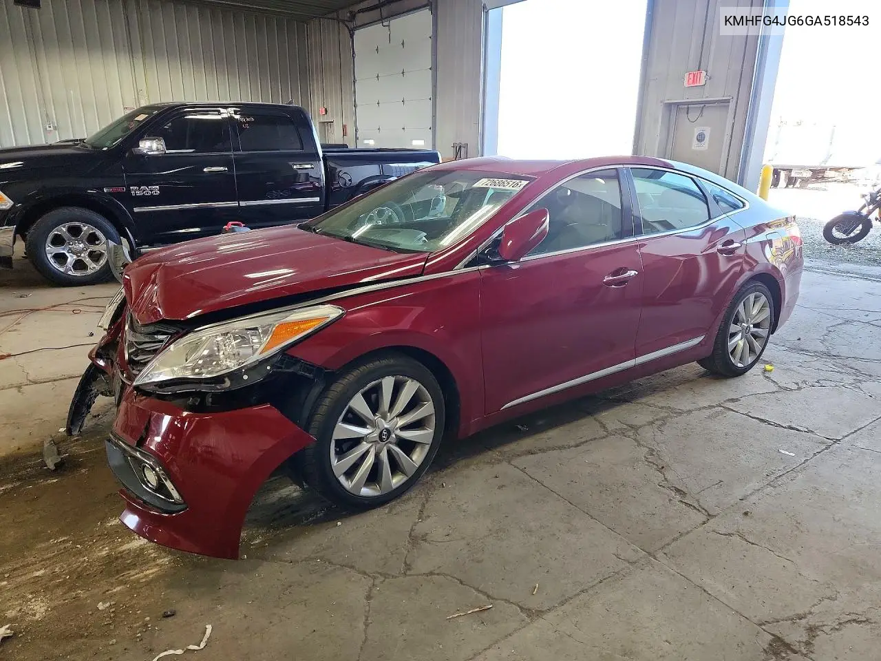HYUNDAI AZERA 2016, VIN KMHFG4JG6GA518543