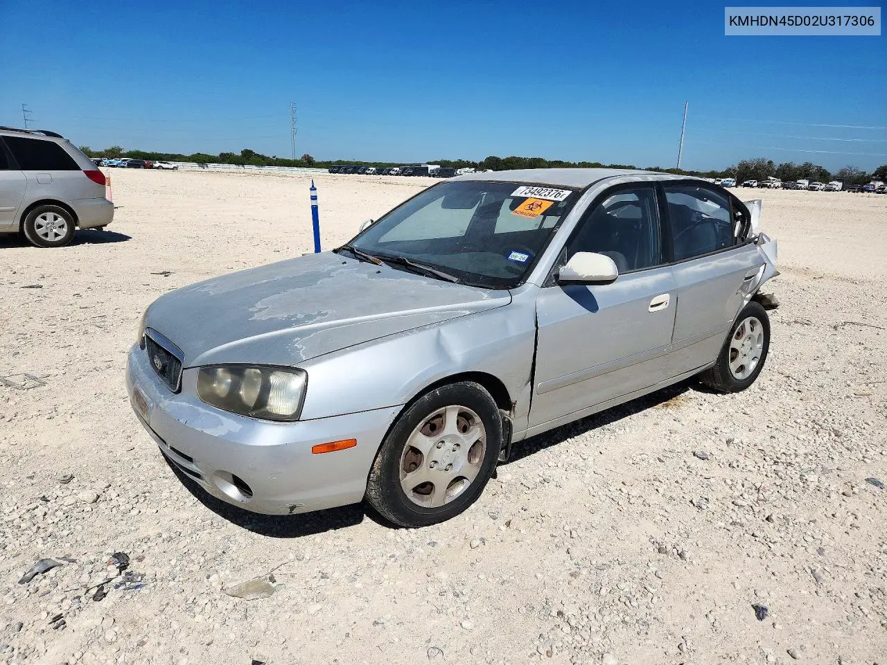 HYUNDAI ELANTRA 2002, VIN KMHDN45D02U317306