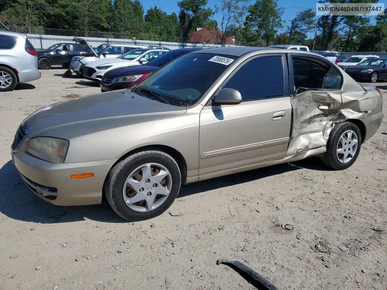HYUNDAI ELANTRA 2005, VIN KMHDN46D45U197447