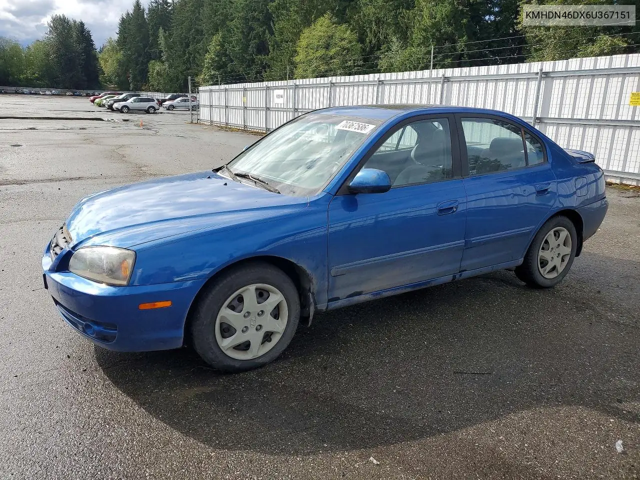 HYUNDAI ELANTRA 2006, VIN KMHDN46DX6U367151