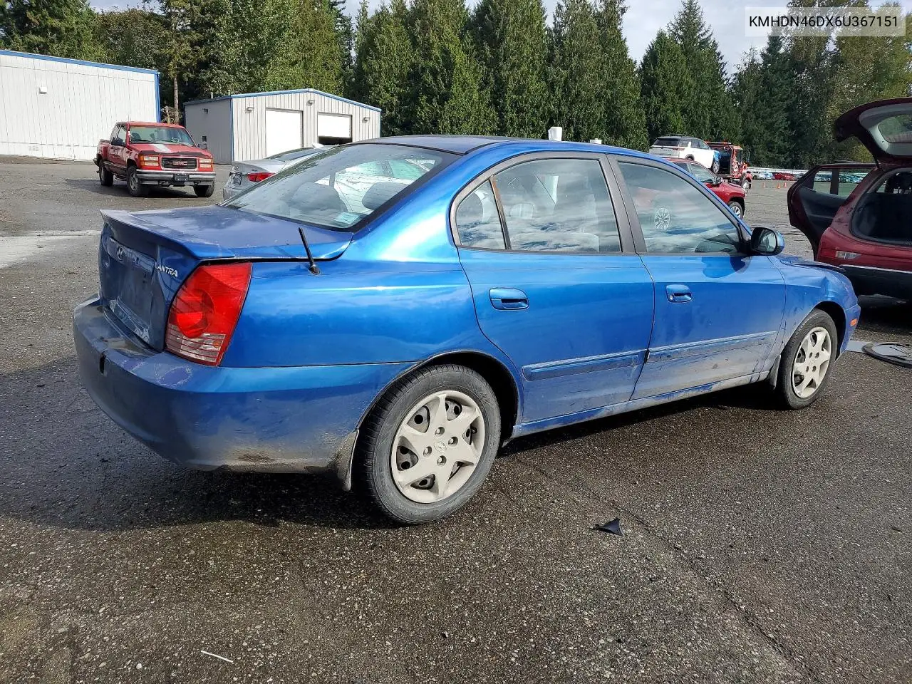 2006 HYUNDAI ELANTRA VIN KMHDN46DX6U367151 — фото 3