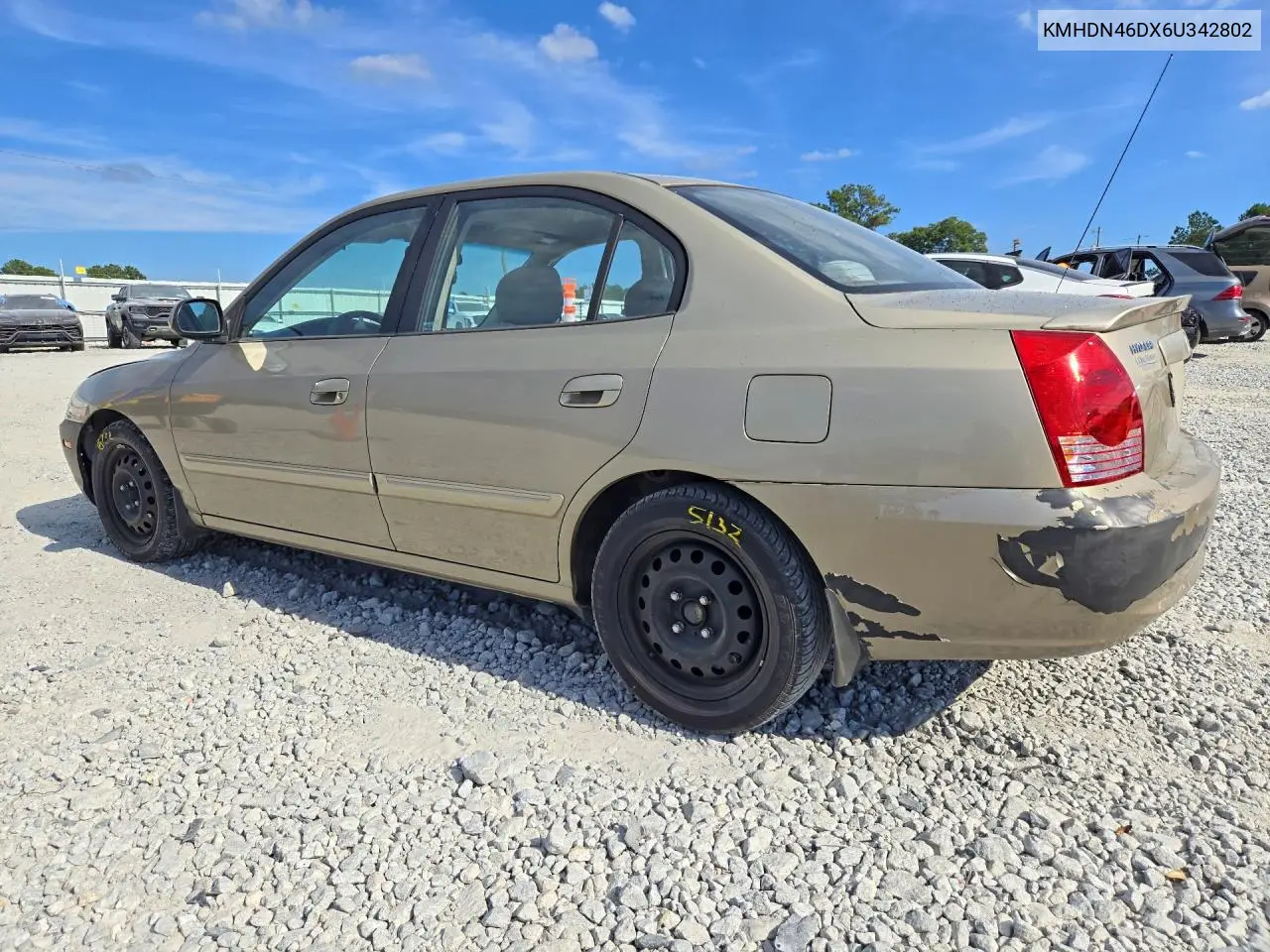 2006 HYUNDAI ELANTRA VIN KMHDN46DX6U342802 — фото 2