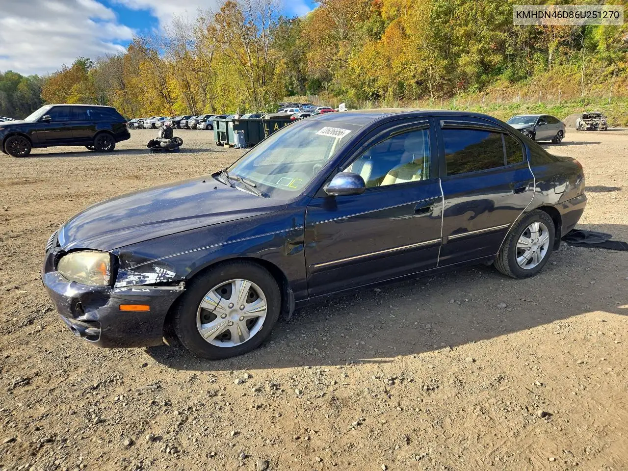 HYUNDAI ELANTRA 2006, VIN KMHDN46D86U251270