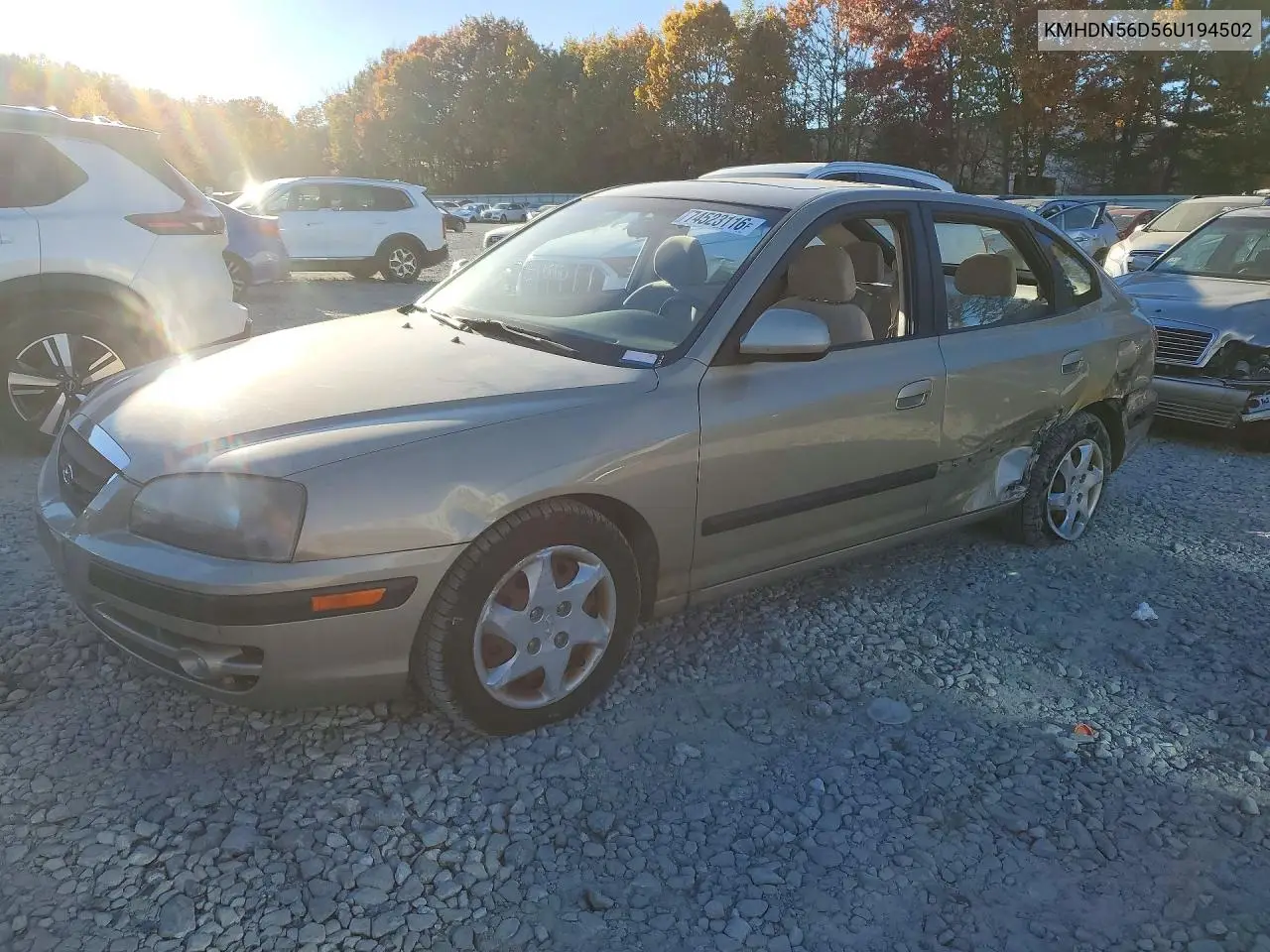 HYUNDAI ELANTRA 2006, VIN KMHDN56D56U194502
