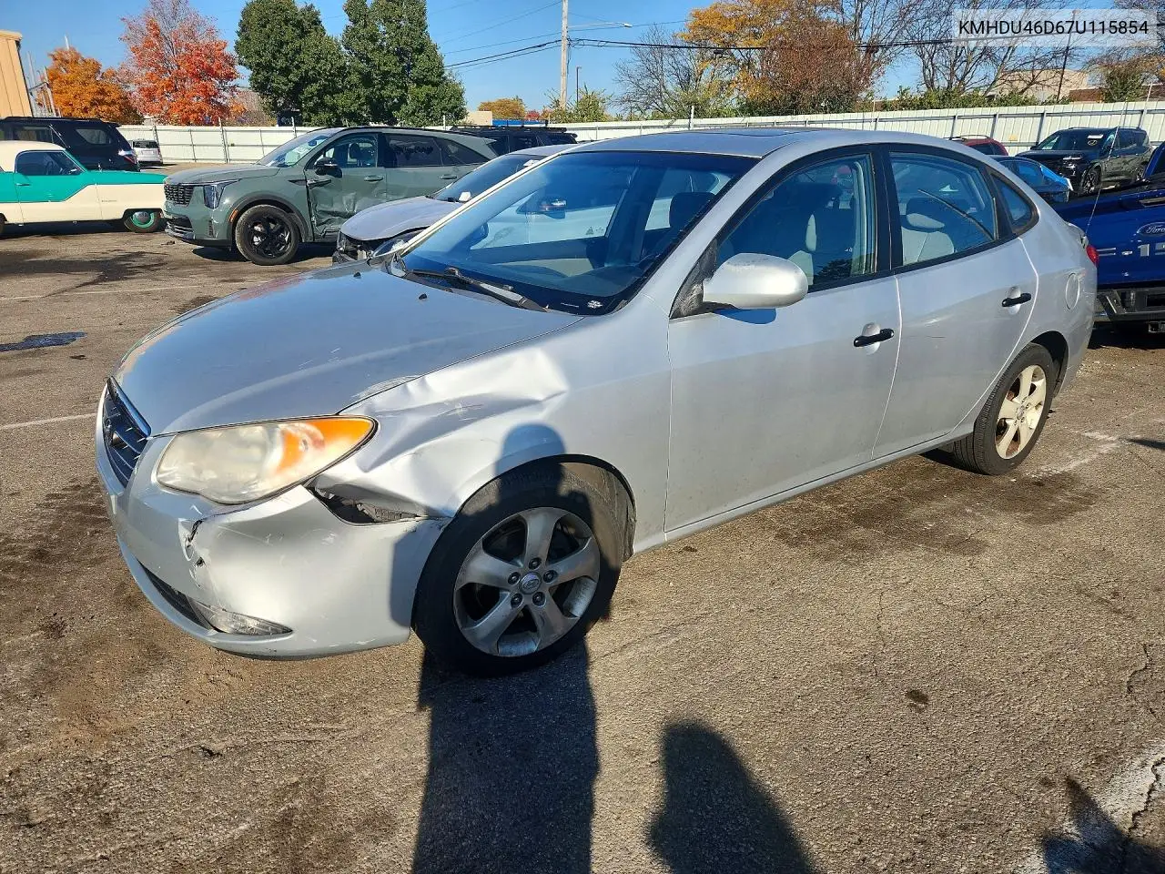 HYUNDAI ELANTRA 2007, VIN KMHDU46D67U115854