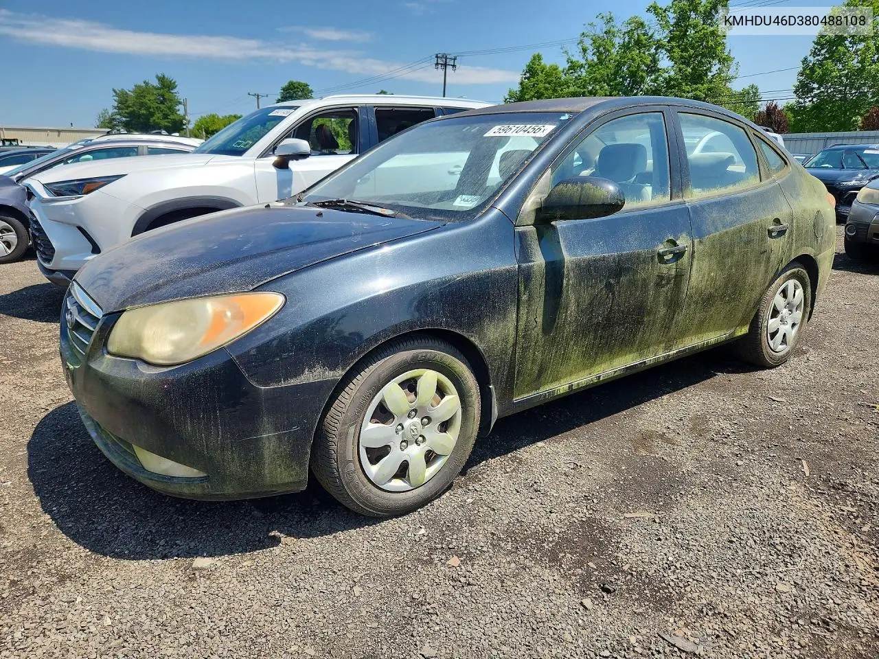 HYUNDAI ELANTRA 2008, VIN KMHDU46D38U488108