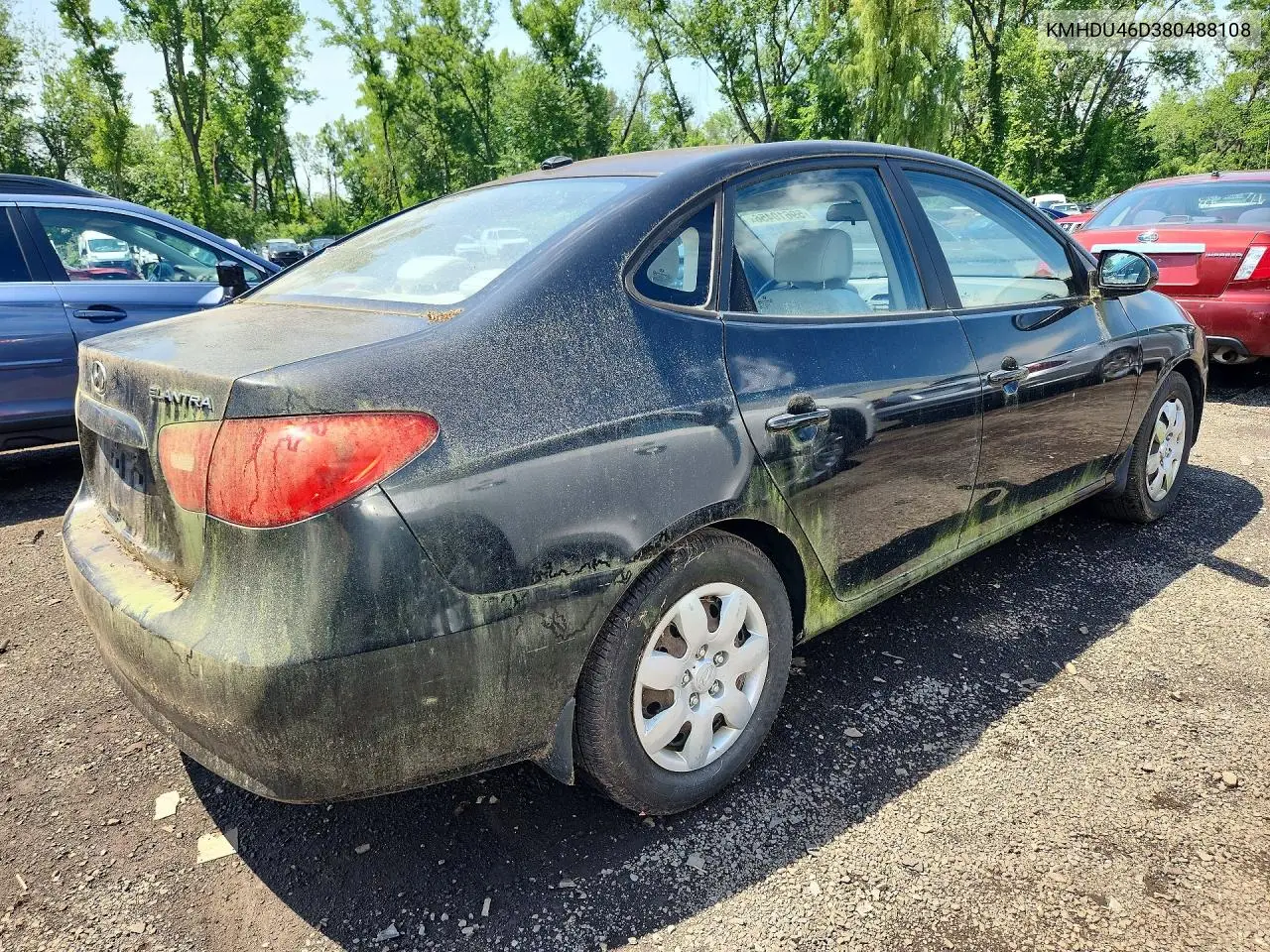 2008 HYUNDAI ELANTRA VIN KMHDU46D38U488108 — фото 3
