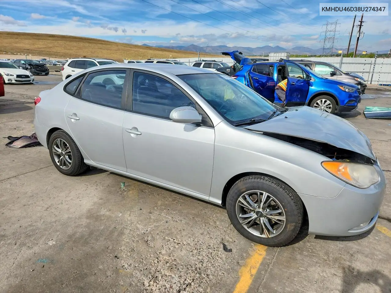 2008 HYUNDAI ELANTRA VIN KMHDU46D38U274347 — фото 4
