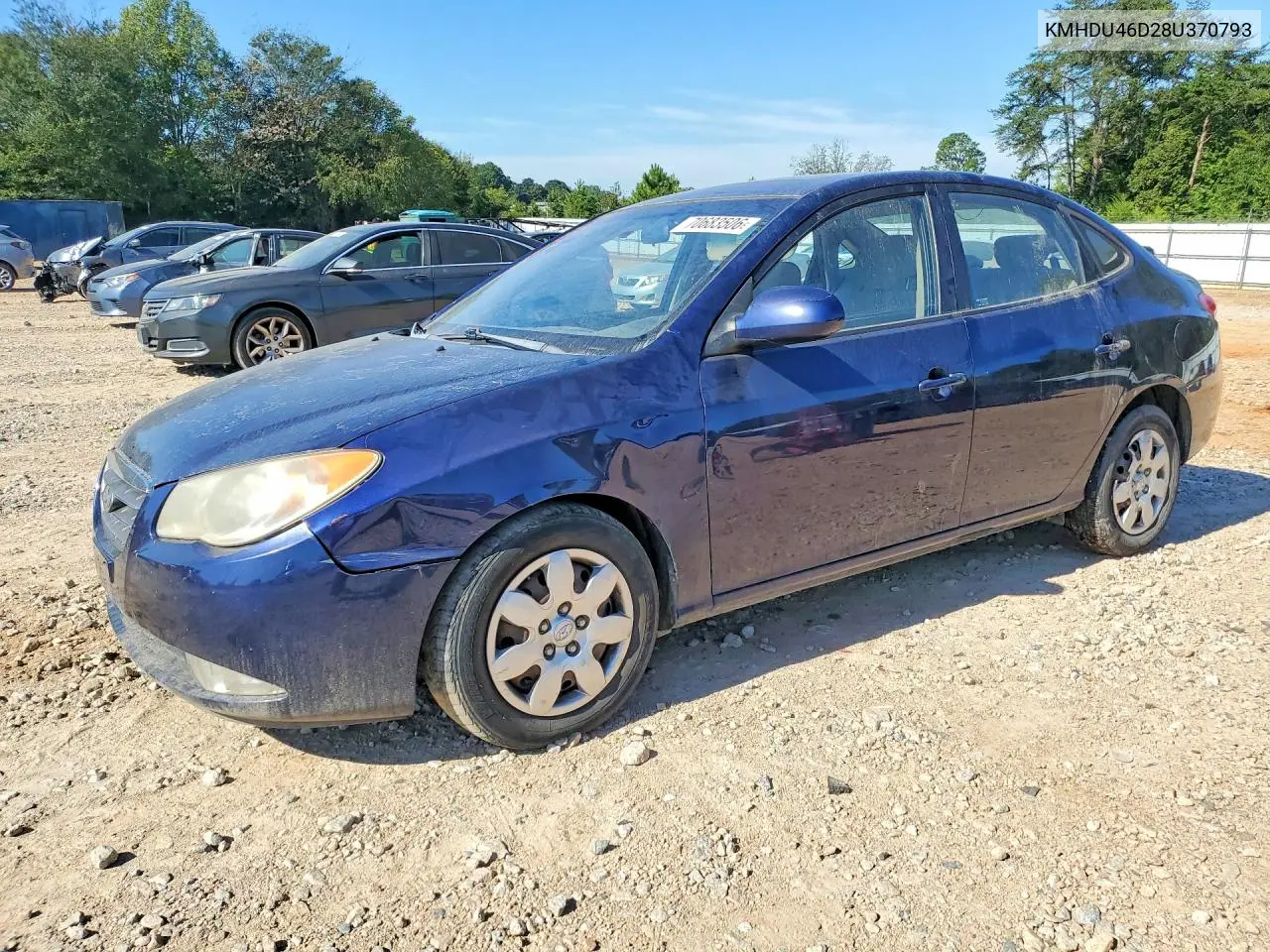 HYUNDAI ELANTRA 2008, VIN KMHDU46D28U370793