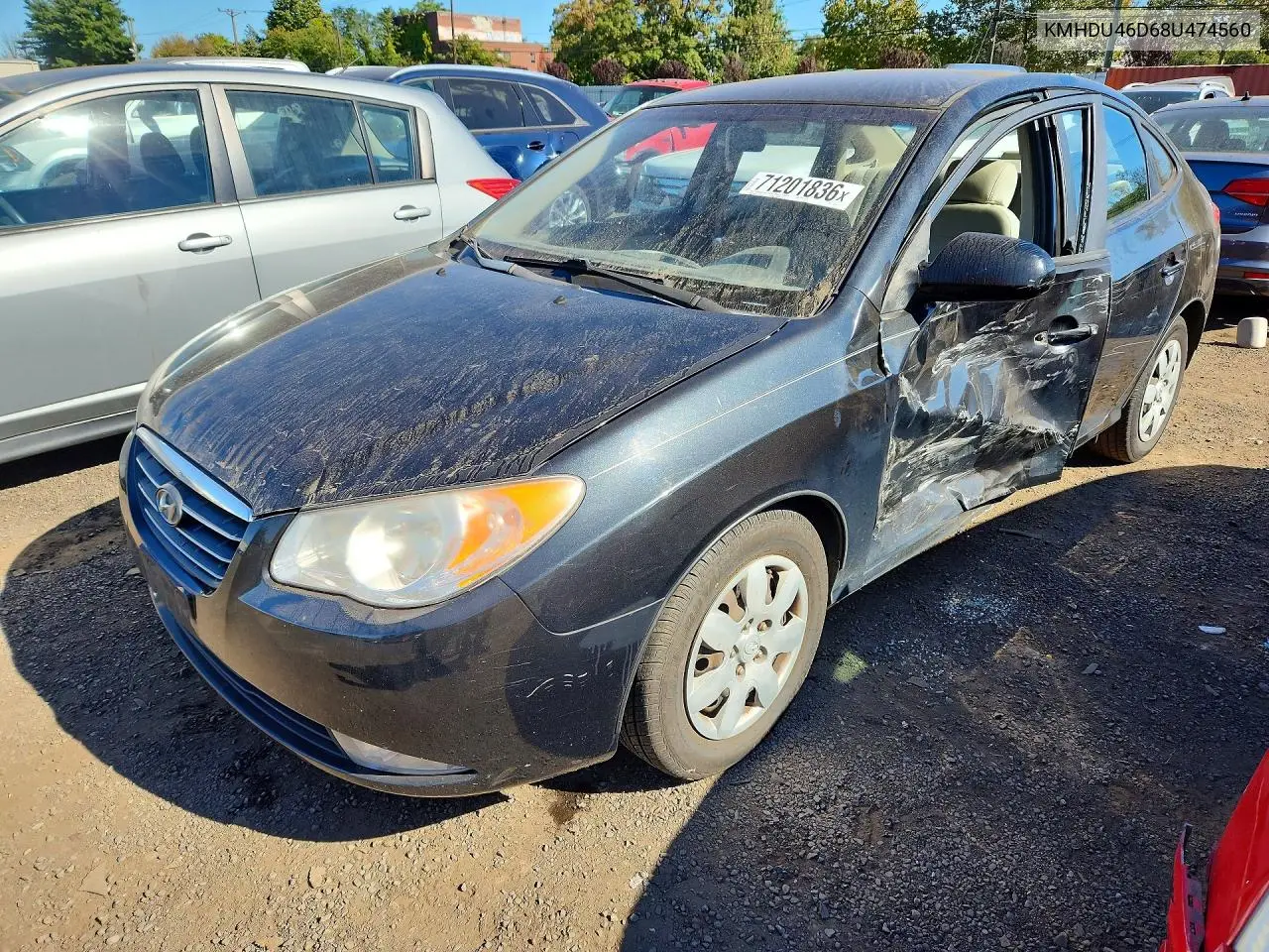 HYUNDAI ELANTRA 2008, VIN KMHDU46D68U474560