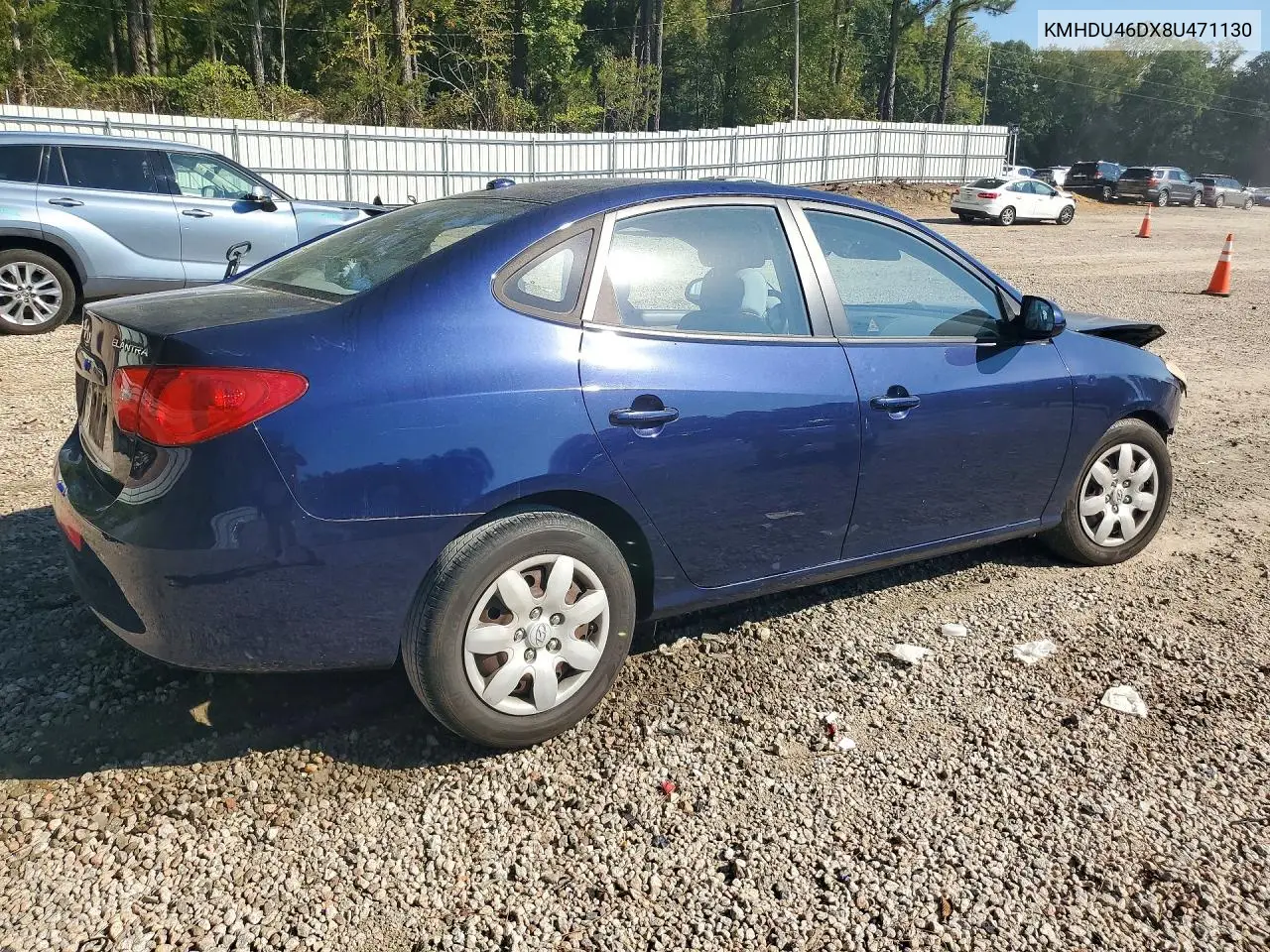 2008 HYUNDAI ELANTRA VIN KMHDU46DX8U471130 — фото 3