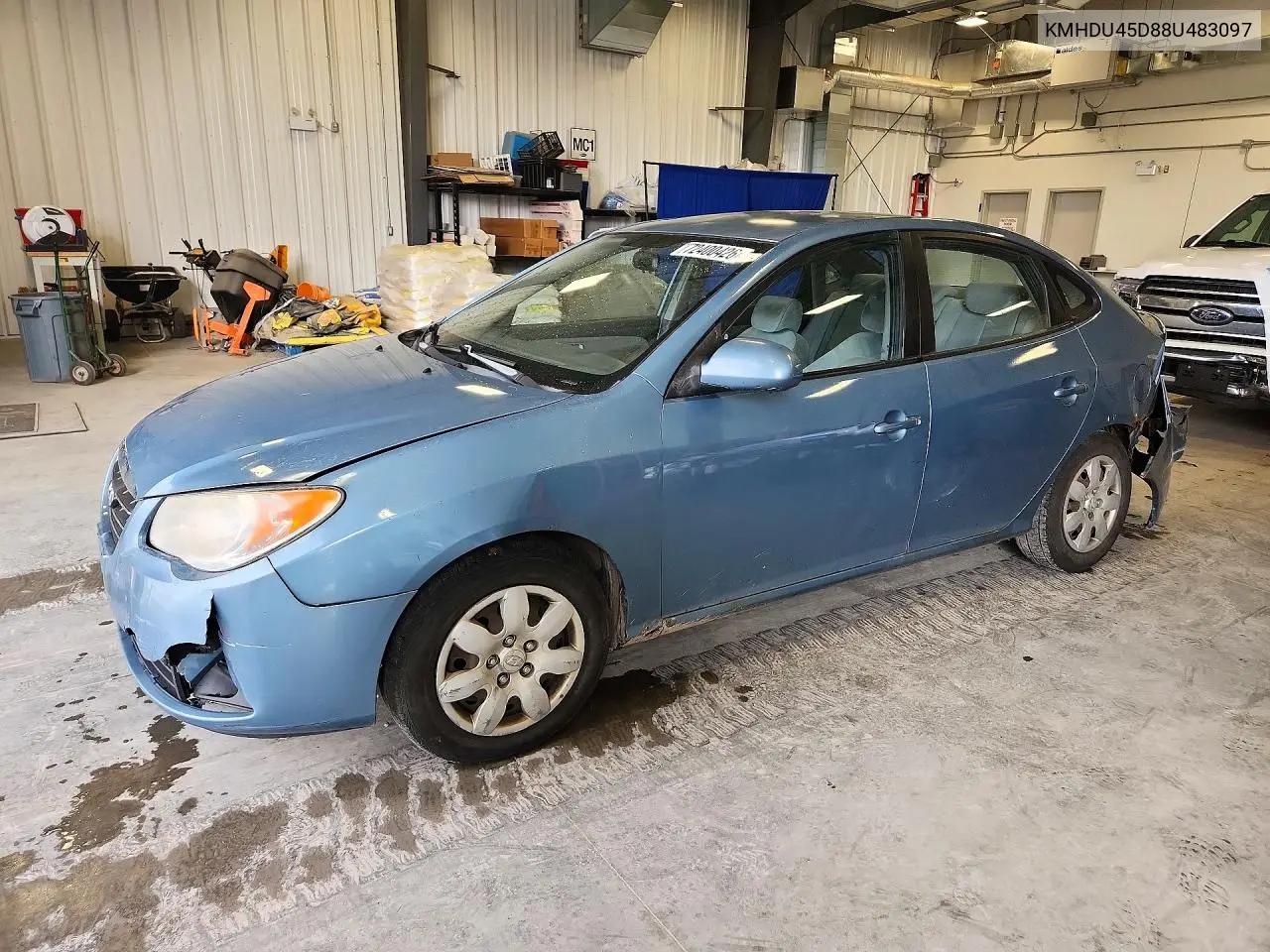 HYUNDAI ELANTRA 2008, VIN KMHDU45D88U483097