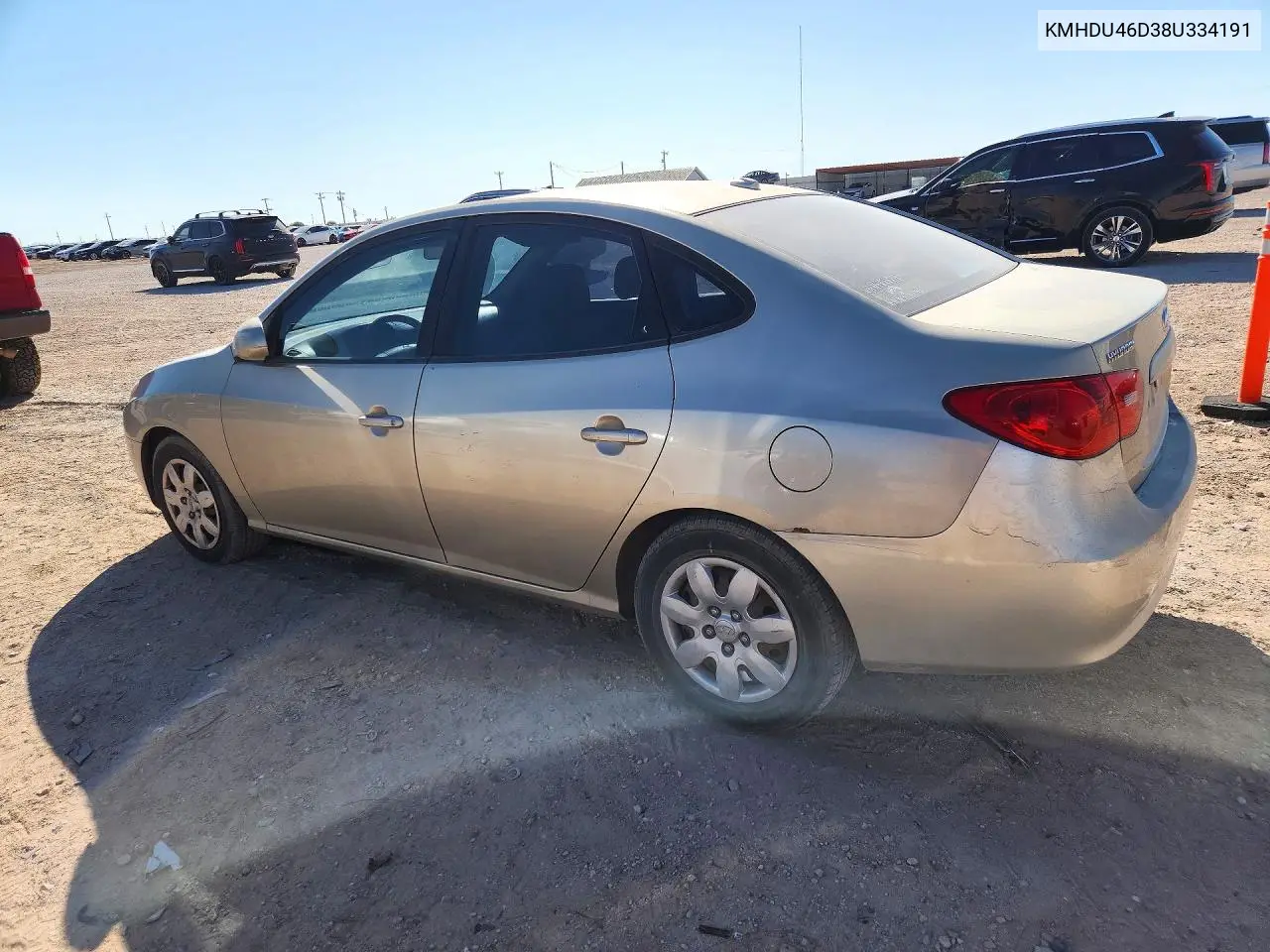 2008 HYUNDAI ELANTRA VIN KMHDU46D38U334191 — фото 2