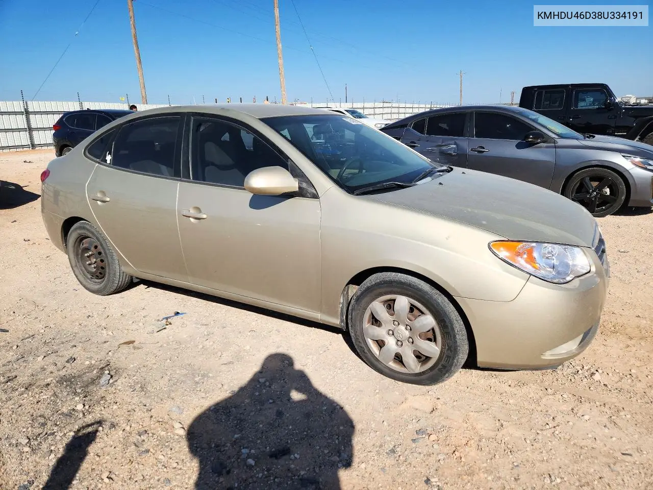 2008 HYUNDAI ELANTRA VIN KMHDU46D38U334191 — фото 4