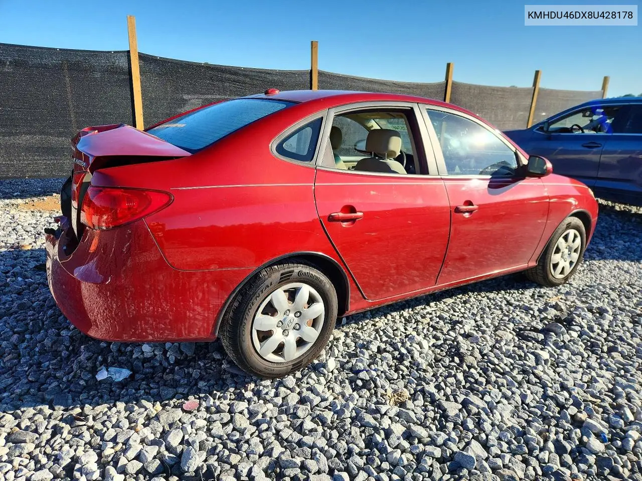 2008 HYUNDAI ELANTRA VIN KMHDU46DX8U428178 — фото 3