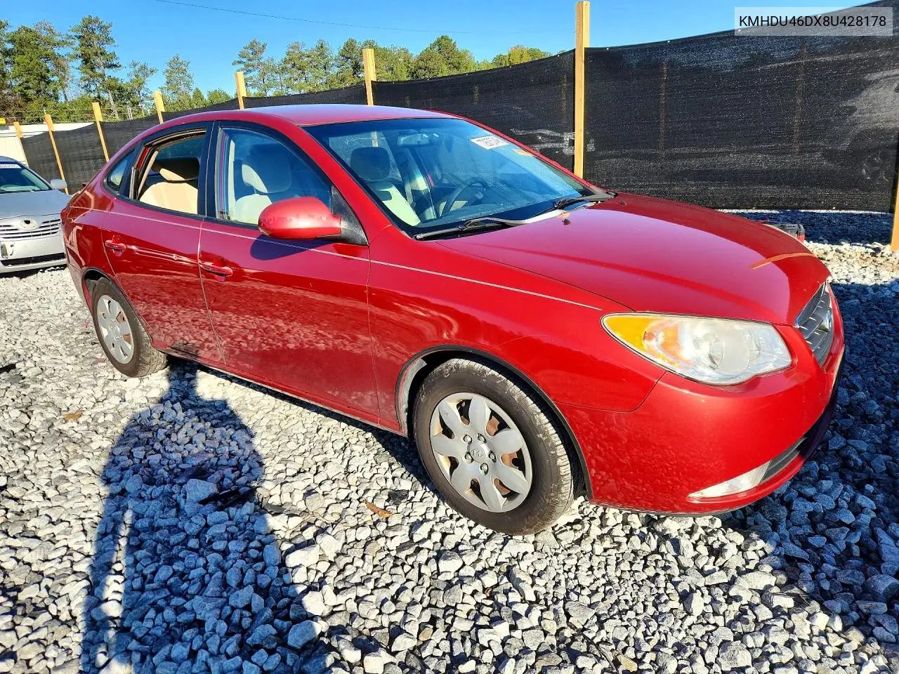 2008 HYUNDAI ELANTRA VIN KMHDU46DX8U428178 — фото 4