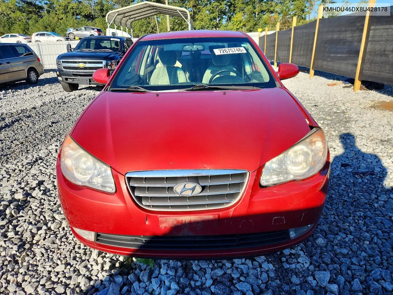 2008 HYUNDAI ELANTRA VIN KMHDU46DX8U428178 — фото 5