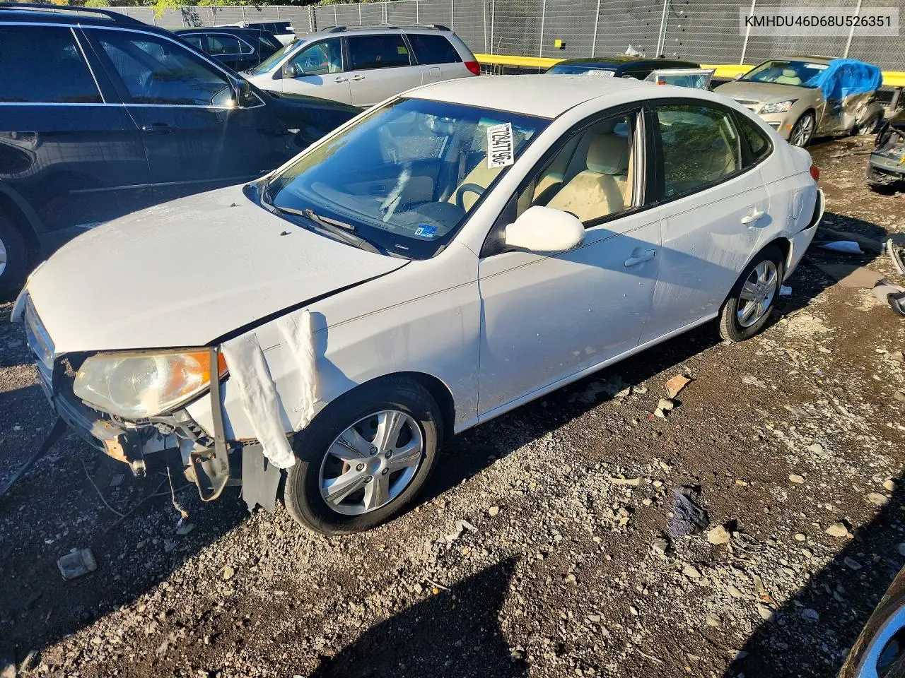HYUNDAI ELANTRA 2008, VIN KMHDU46D68U526351