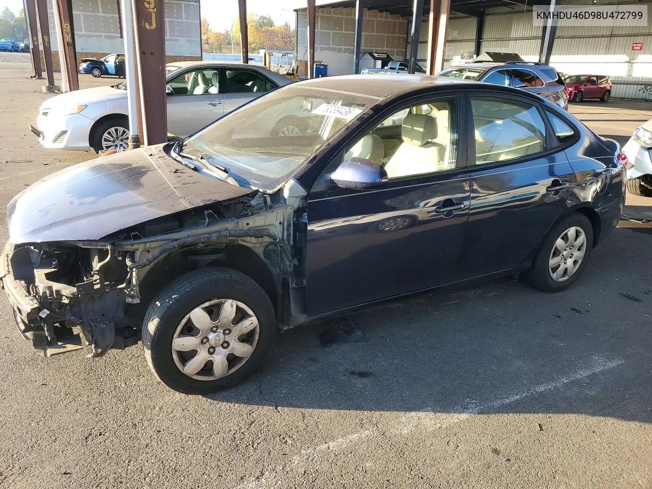 HYUNDAI ELANTRA 2008, VIN KMHDU46D98U472799