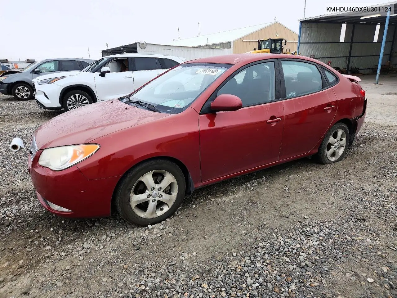 HYUNDAI ELANTRA 2008, VIN KMHDU46DX8U301124