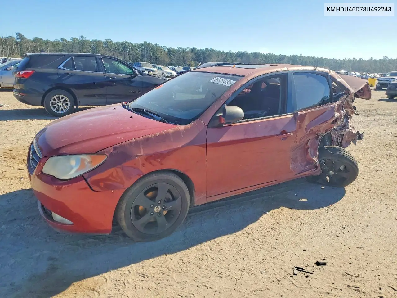 HYUNDAI ELANTRA 2008, VIN KMHDU46D78U492243