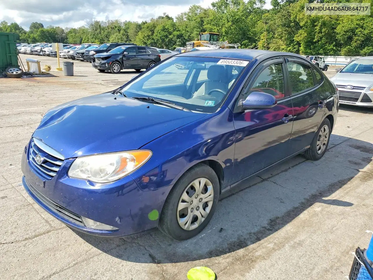 HYUNDAI ELANTRA 2010, VIN KMHDU4AD6AU864717