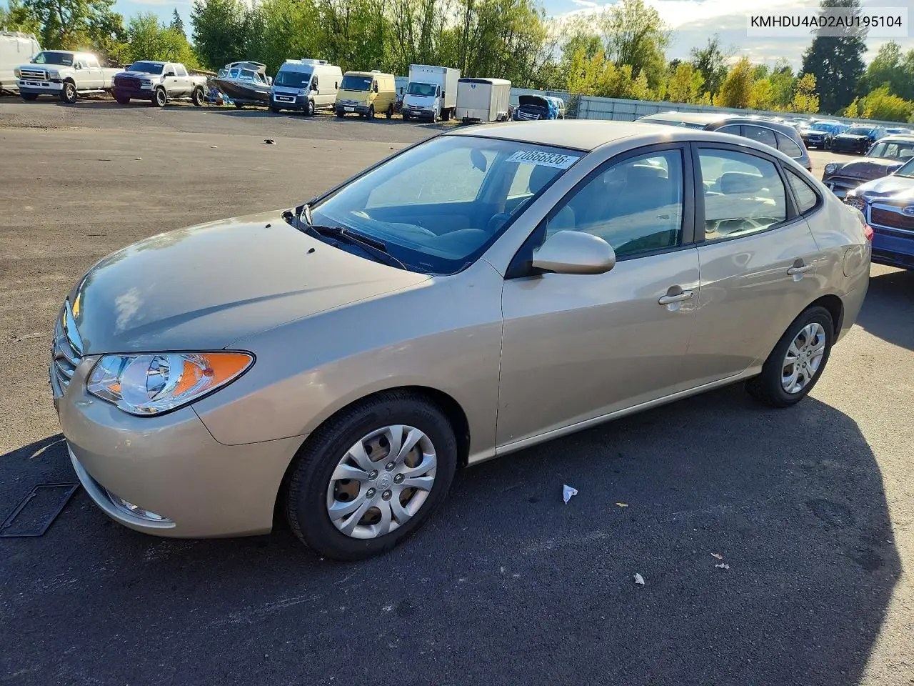 HYUNDAI ELANTRA 2010, VIN KMHDU4AD2AU195104