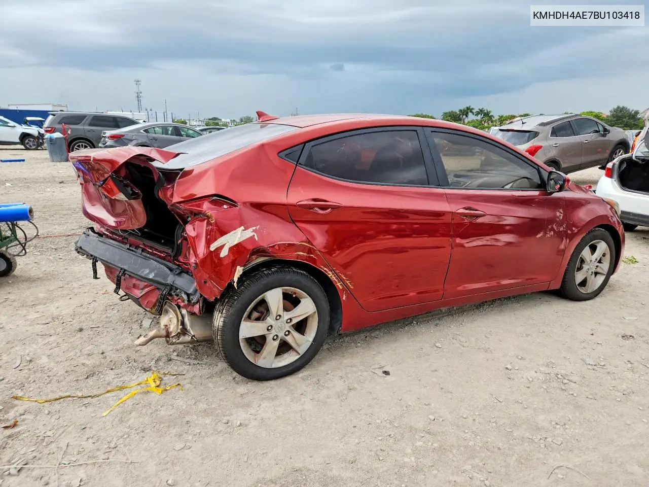 2011 HYUNDAI ELANTRA VIN KMHDH4AE7BU103418 — фото 3