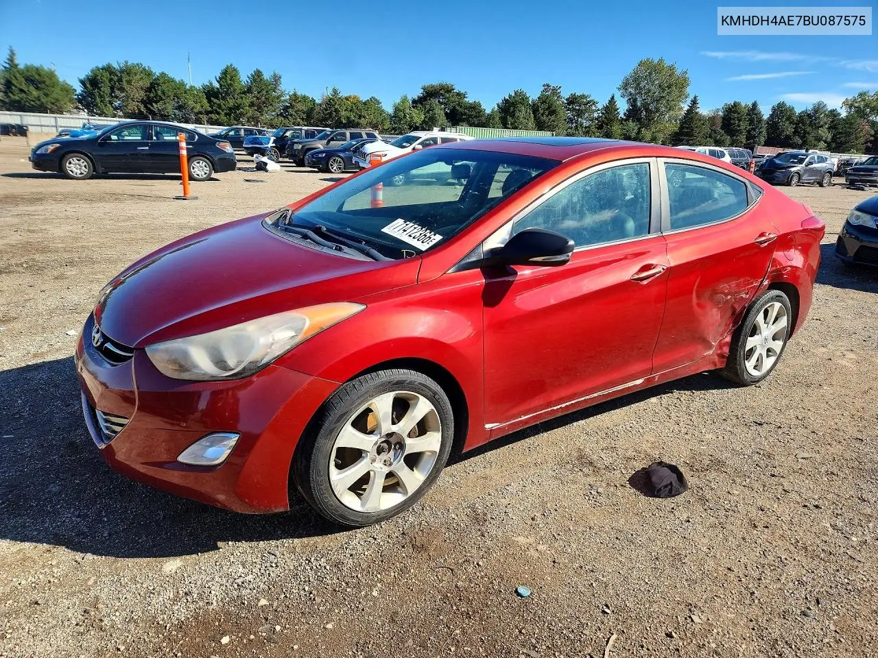 HYUNDAI ELANTRA 2011, VIN KMHDH4AE7BU087575