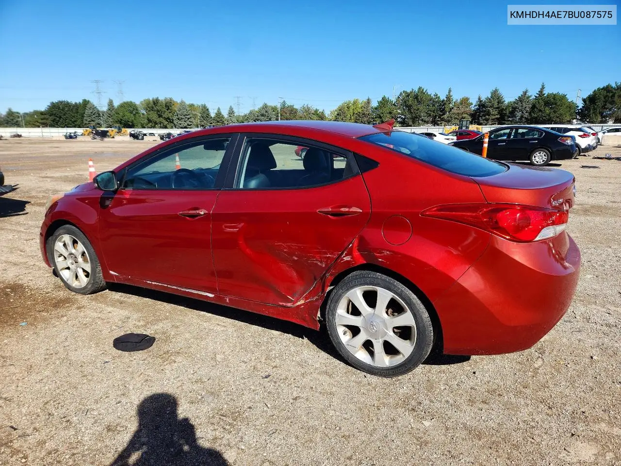 2011 HYUNDAI ELANTRA VIN KMHDH4AE7BU087575 — фото 2