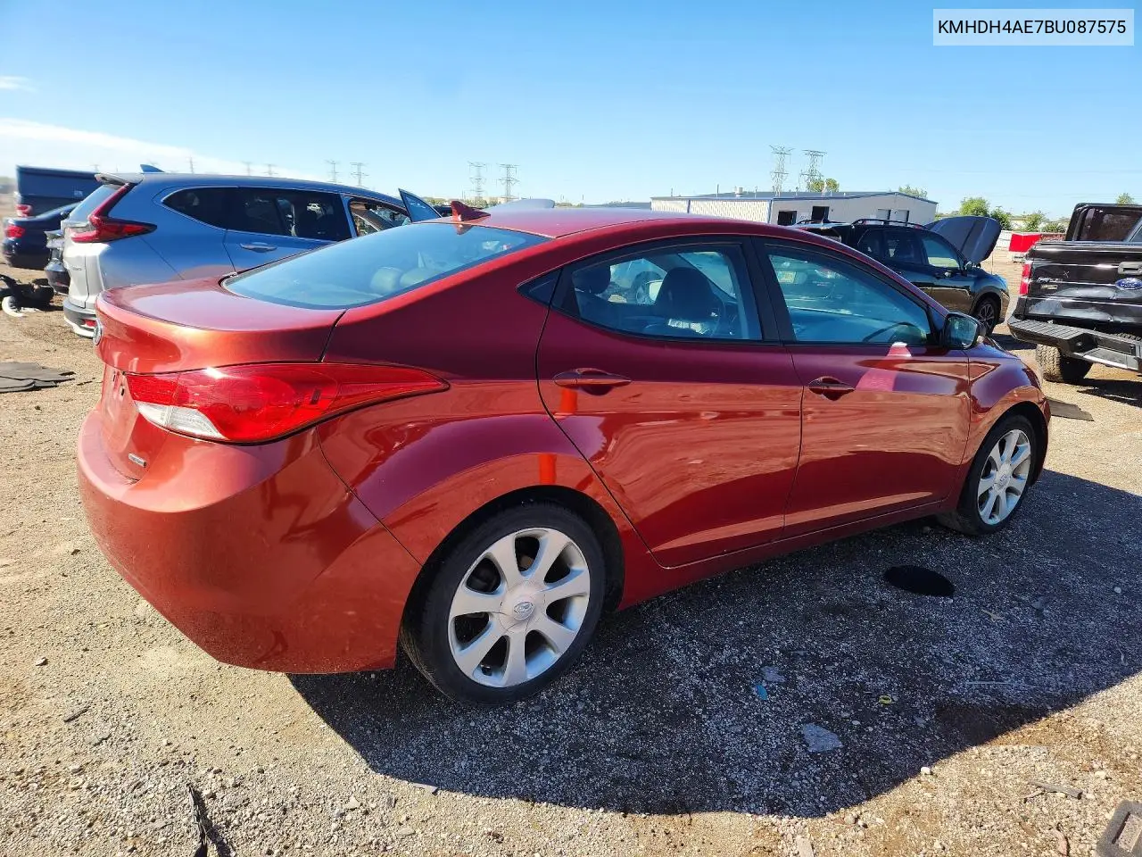 2011 HYUNDAI ELANTRA VIN KMHDH4AE7BU087575 — фото 3