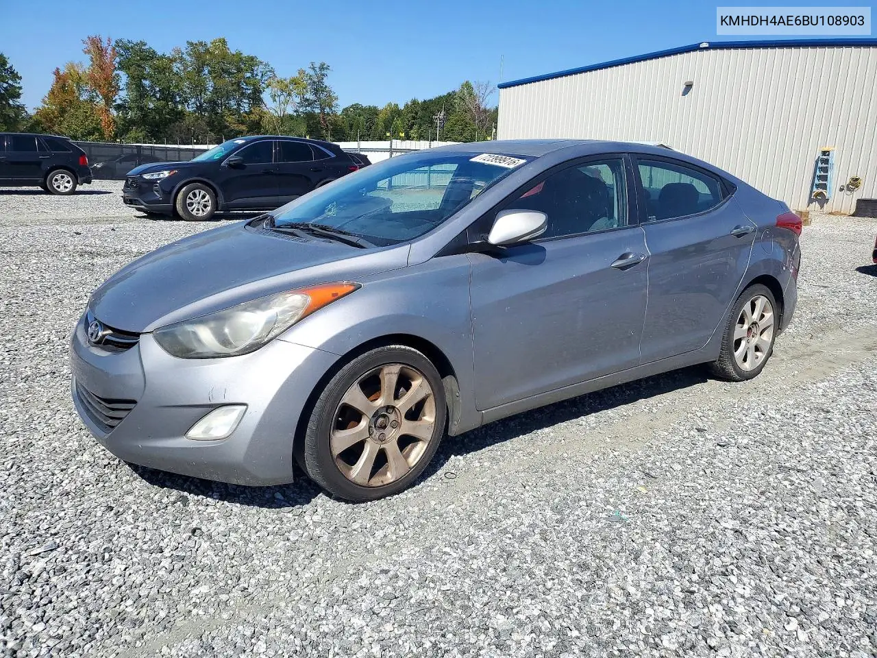 HYUNDAI ELANTRA 2011, VIN KMHDH4AE6BU108903