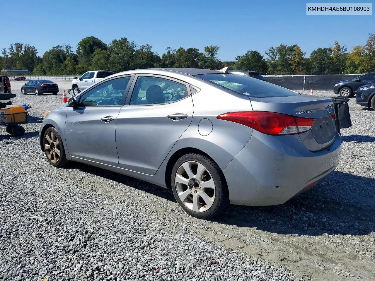 2011 HYUNDAI ELANTRA VIN KMHDH4AE6BU108903 — фото 2